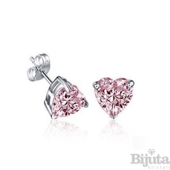 Обеци Розово сърце